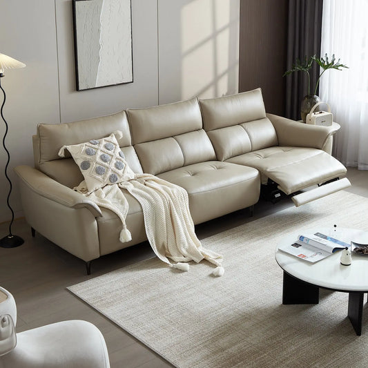 Leather Power Function Adjustable Backrest Modular Recliner Couch Sofa with USB and Type-C Charging Port Marsiling Furniture