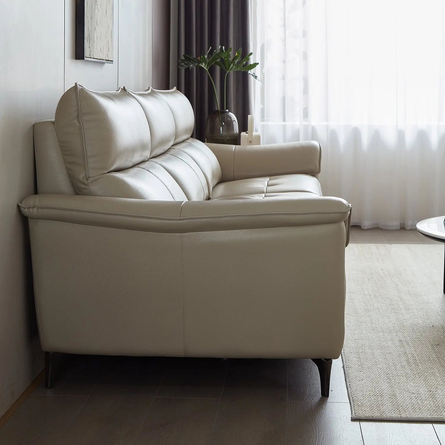 Leather Power Function Adjustable Backrest Modular Recliner Couch Sofa with USB and Type-C Charging Port Marsiling Furniture