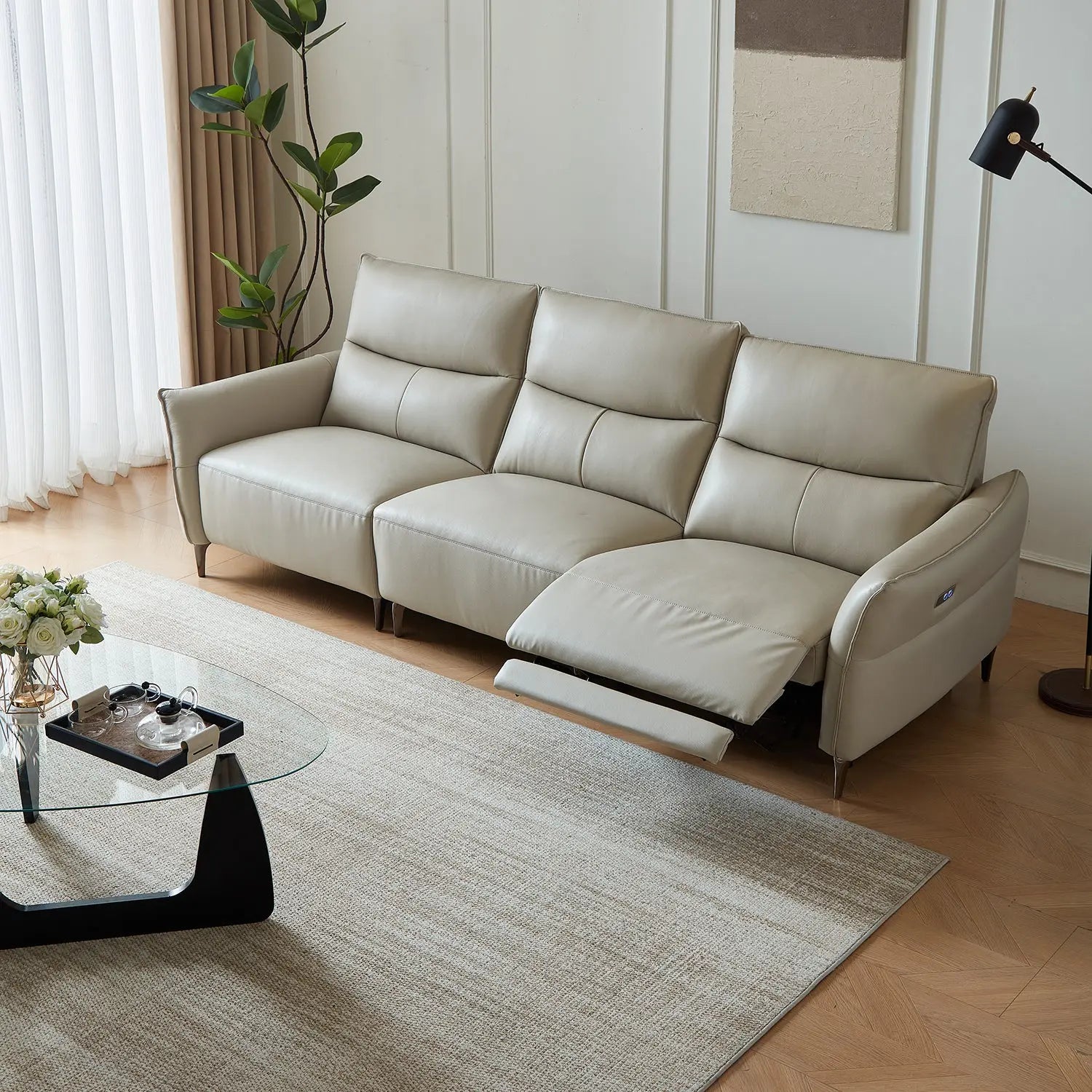Italian Design Living Room Furniture Multifunctional Modular Home Comfort Leather Corner Sofa Marsiling Furniture