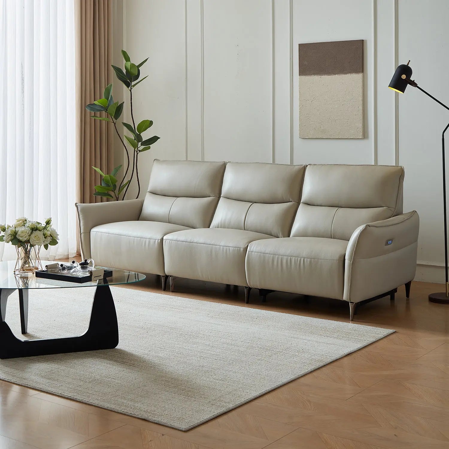 Italian Design Living Room Furniture Multifunctional Modular Home Comfort Leather Corner Sofa Marsiling Furniture