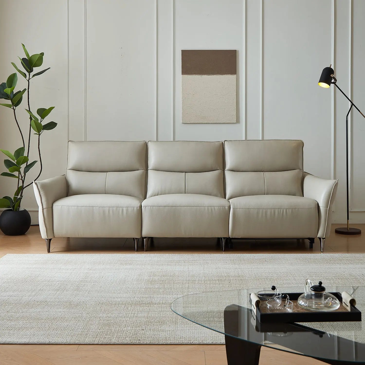 Italian Design Living Room Furniture Multifunctional Modular Home Comfort Leather Corner Sofa Marsiling Furniture