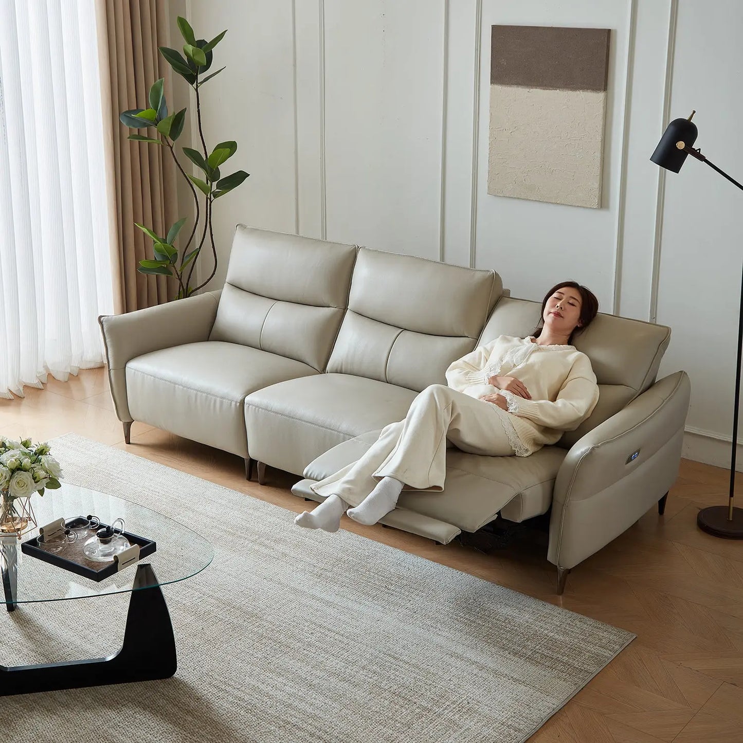 Italian Design Living Room Furniture Multifunctional Modular Home Comfort Leather Corner Sofa Marsiling Furniture