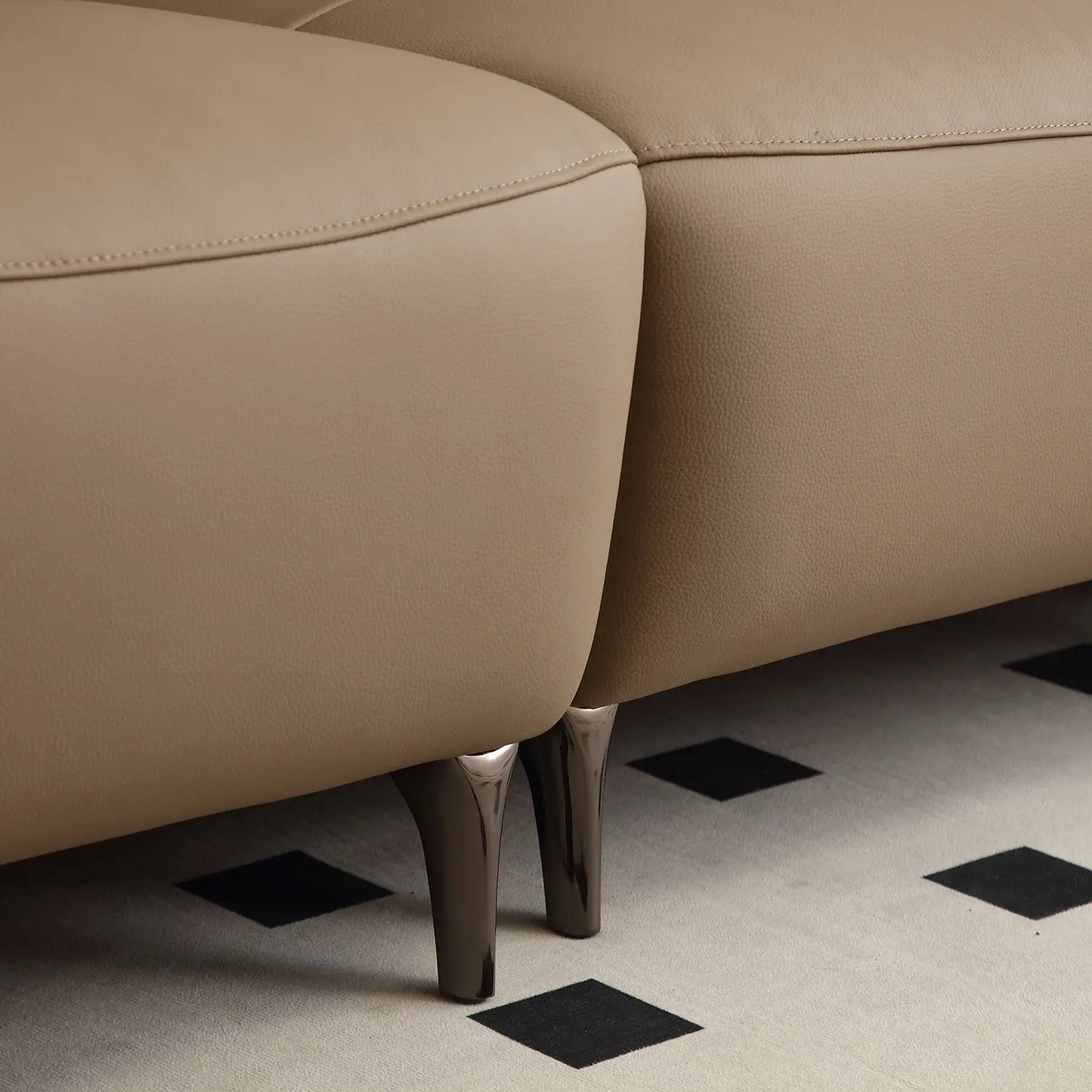 Living Room Leather Lobby Sofa Upholstered Waiting Modern Leather Couch Furniture Marsiling Furniture
