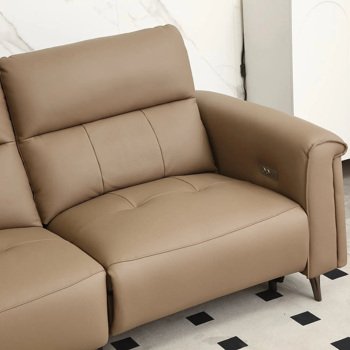 Living Room Leather Lobby Sofa Upholstered Waiting Modern Leather Couch Furniture Marsiling Furniture