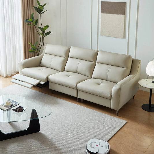 European Contemporary Living Room Sofa Furniture Ecological Genuine Leather Electric Module Functional Recliner Couch Marsiling Furniture