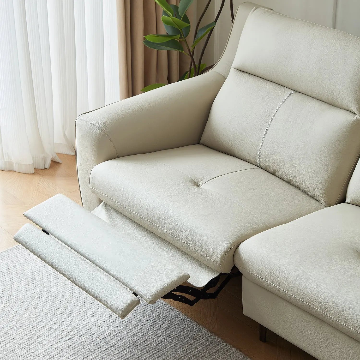 European Contemporary Living Room Sofa Furniture Ecological Genuine Leather Electric Module Functional Recliner Couch Marsiling Furniture