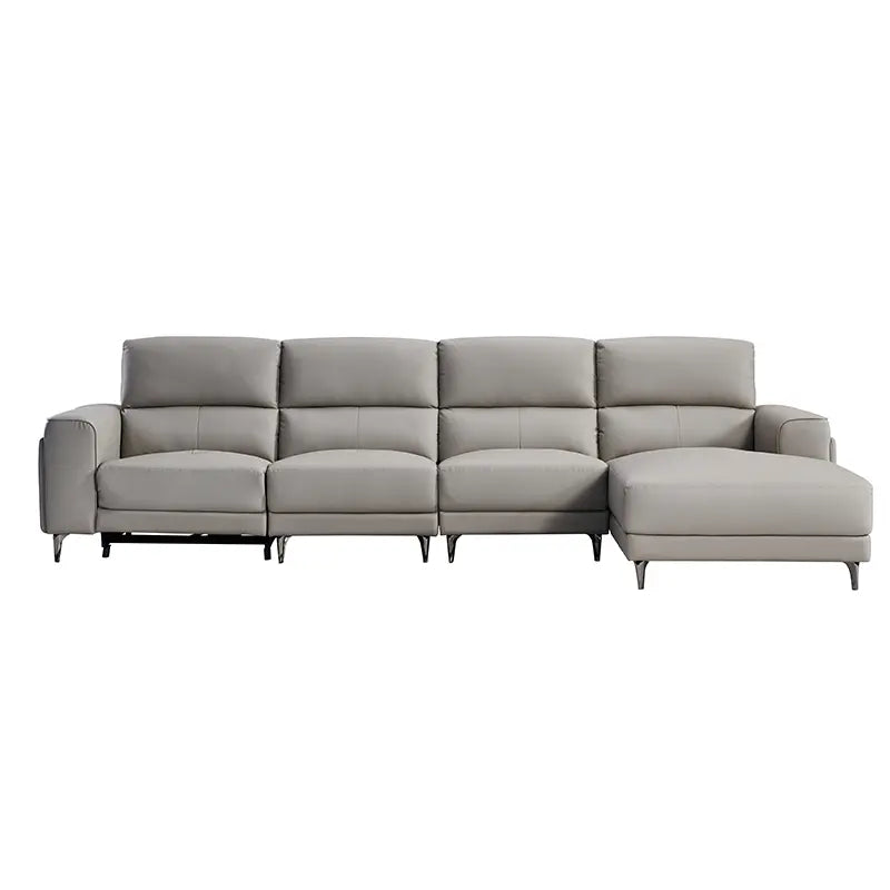 Stylish Modern L-Shaped Recliner Leather Sofa for Living Rooms Marsiling Furniture
