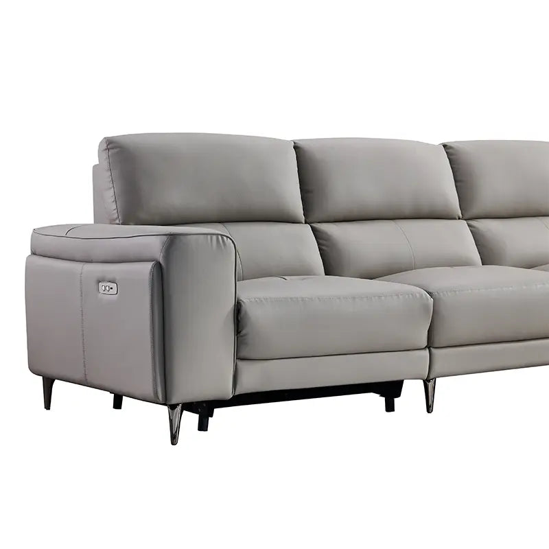 Stylish Modern L-Shaped Recliner Leather Sofa for Living Rooms Marsiling Furniture