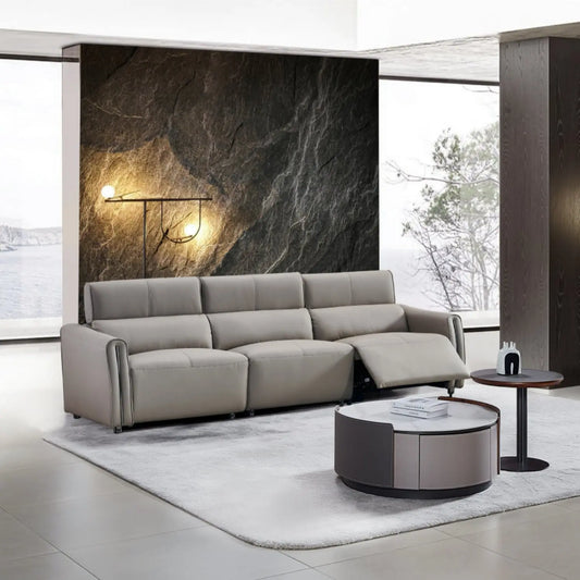 Functional Ecological Genuine Leather Sectional Recliner Sofa Set 3 Seat Living Room Home Furniture Marsiling Furniture