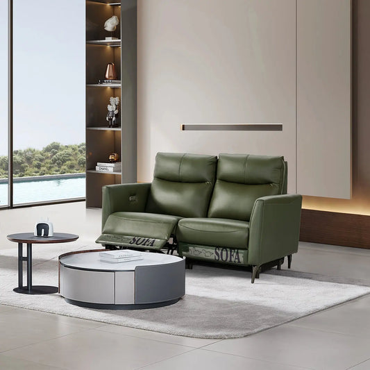 European Style Furniture Living Room Sofa Leather Functional Recliner Couch Marsiling