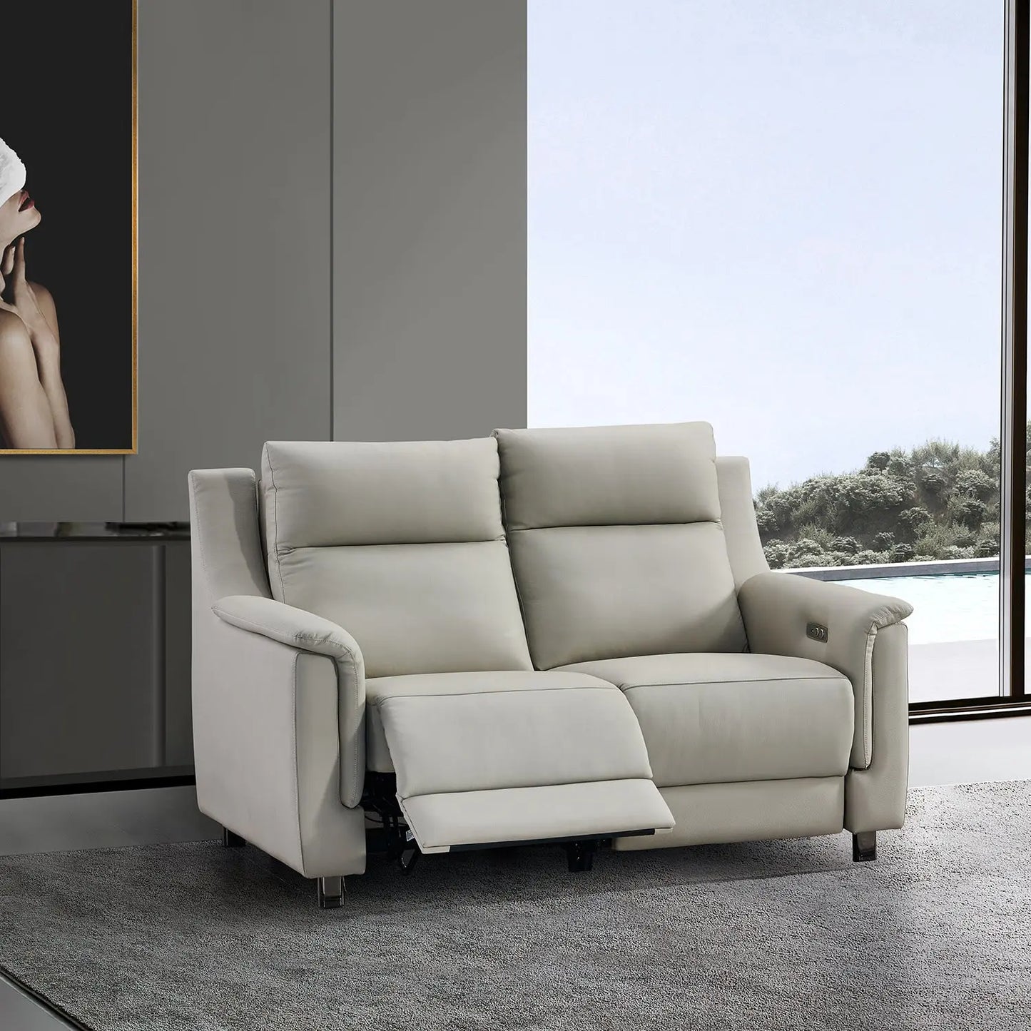 Home Furniture Set Living Room Electric 2-Seater Recliner Sofa with Genuine Leather Marsiling