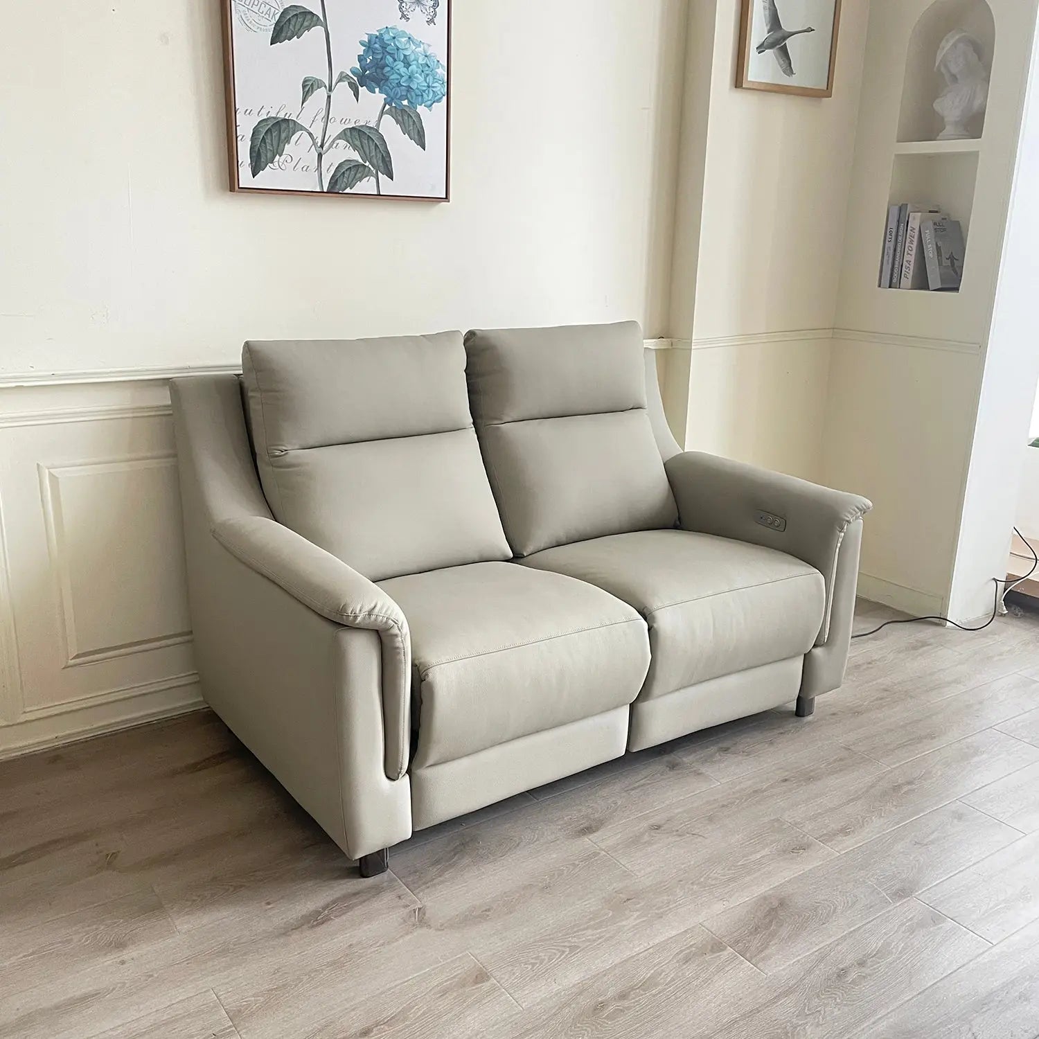 Home Furniture Set Living Room Electric 2-Seater Recliner Sofa with Genuine Leather Marsiling