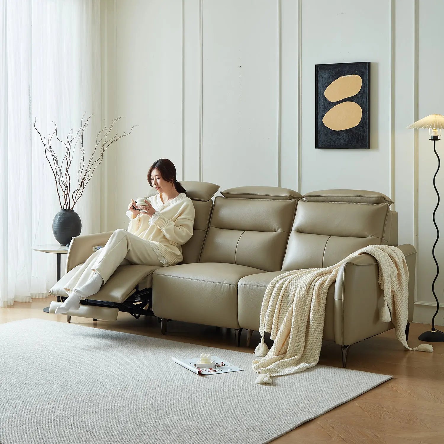 Modern Smart Furniture Sofa Set Electric Adjustable Function Leather Sectional Modular Recliner Couch Sofa Marsiling Furniture