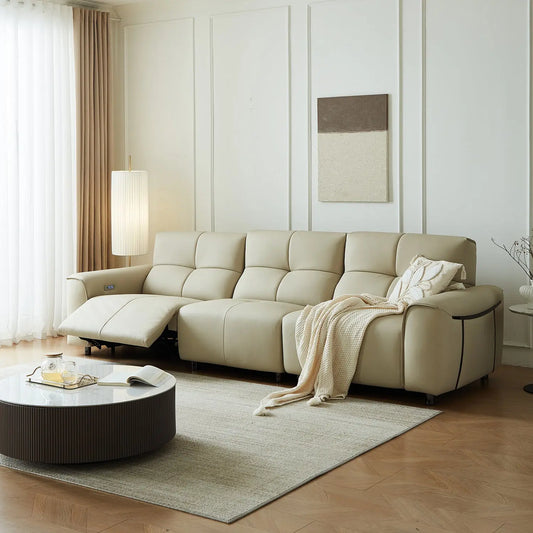 Living Room Ltalian-Style Electric Multi-Function First-Class Capsule Combination Leather Sofa Marsiling