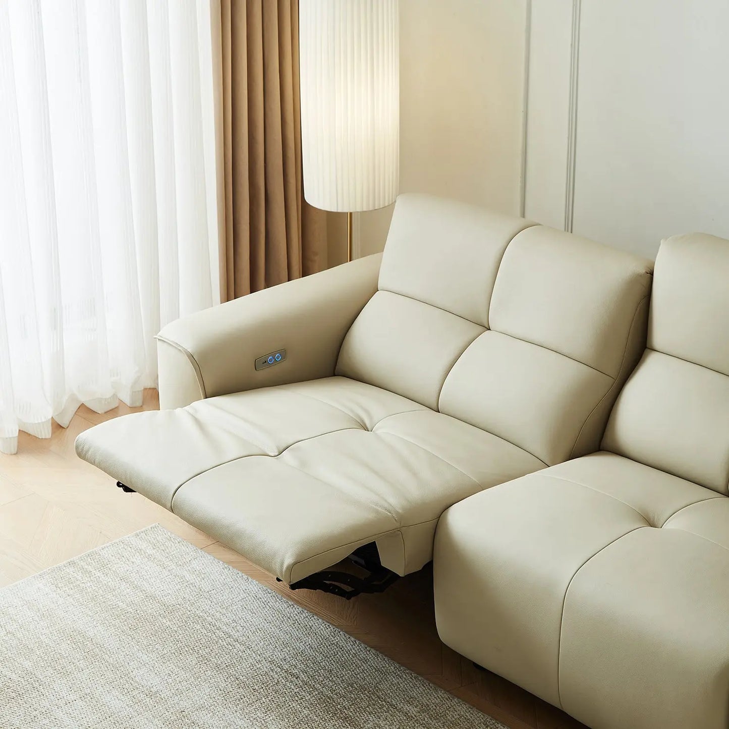 Living Room Ltalian-Style Electric Multi-Function First-Class Capsule Combination Leather Sofa Marsiling