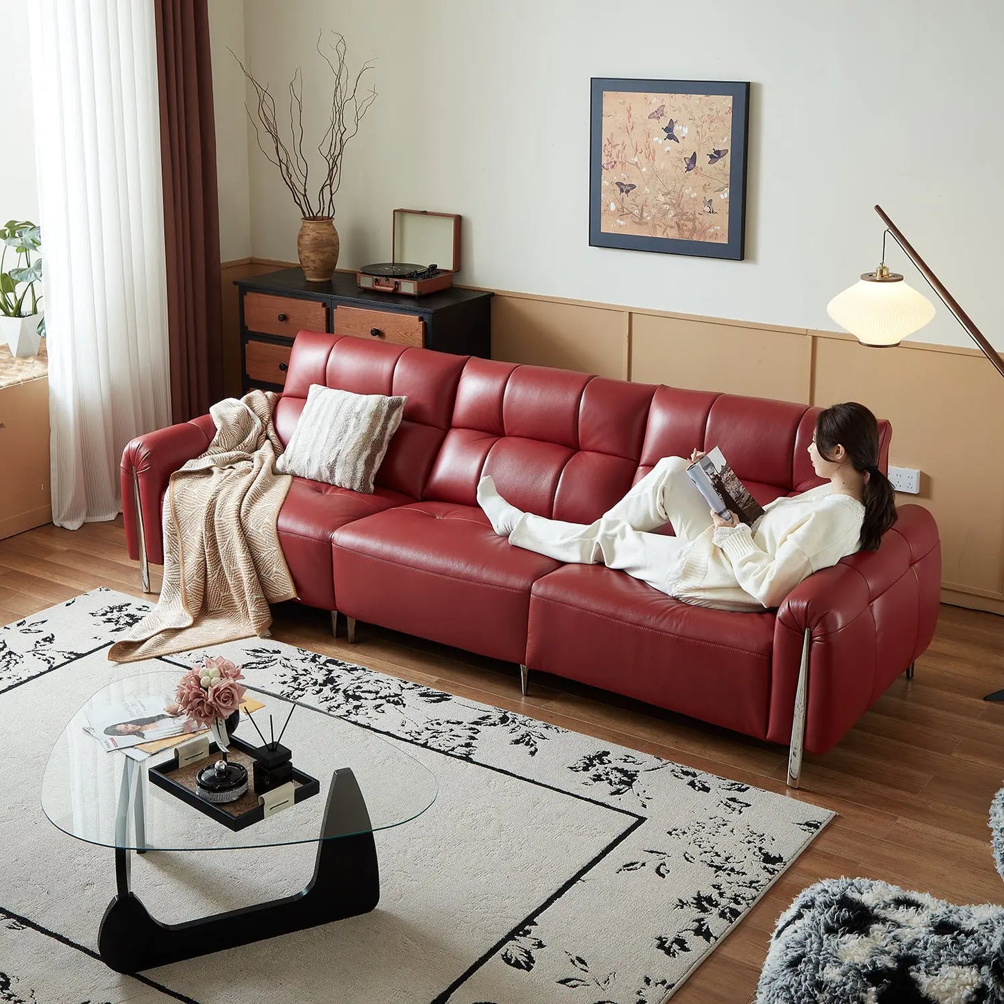 Luxury Leather Electric Control Recliner Sofa Hand Made Factory Price Functional Sectional Sofa Marsiling