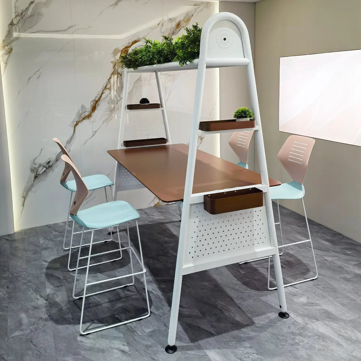 Modern Commercial Coffee Dining Tables Meeting Rectangular Wooden Bar Table Marsiling