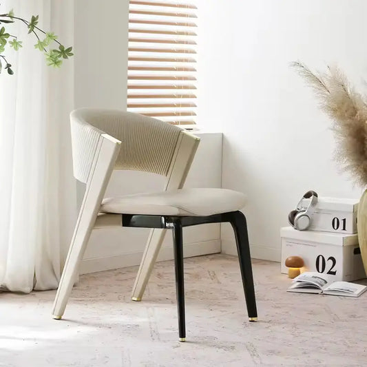 Nursing Home Dining Room Bedroom Study Office Garden Beige Leather Fan Folding Chairs Marsiling