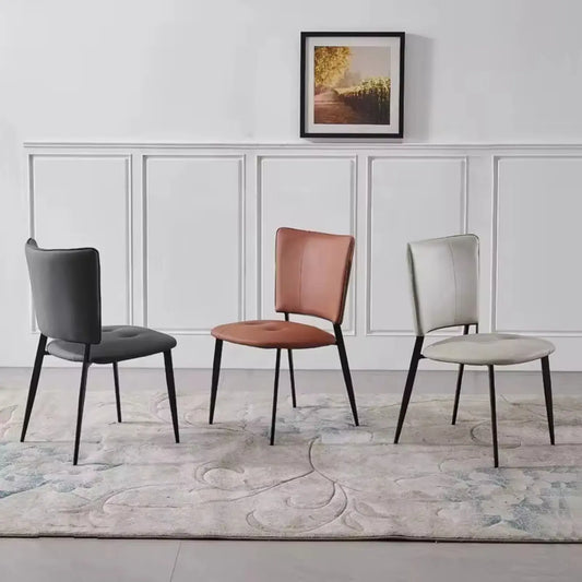 Nordic Design Style PU Leather Metal Dining Chair Commercial Upholstered Chairs Marsiling