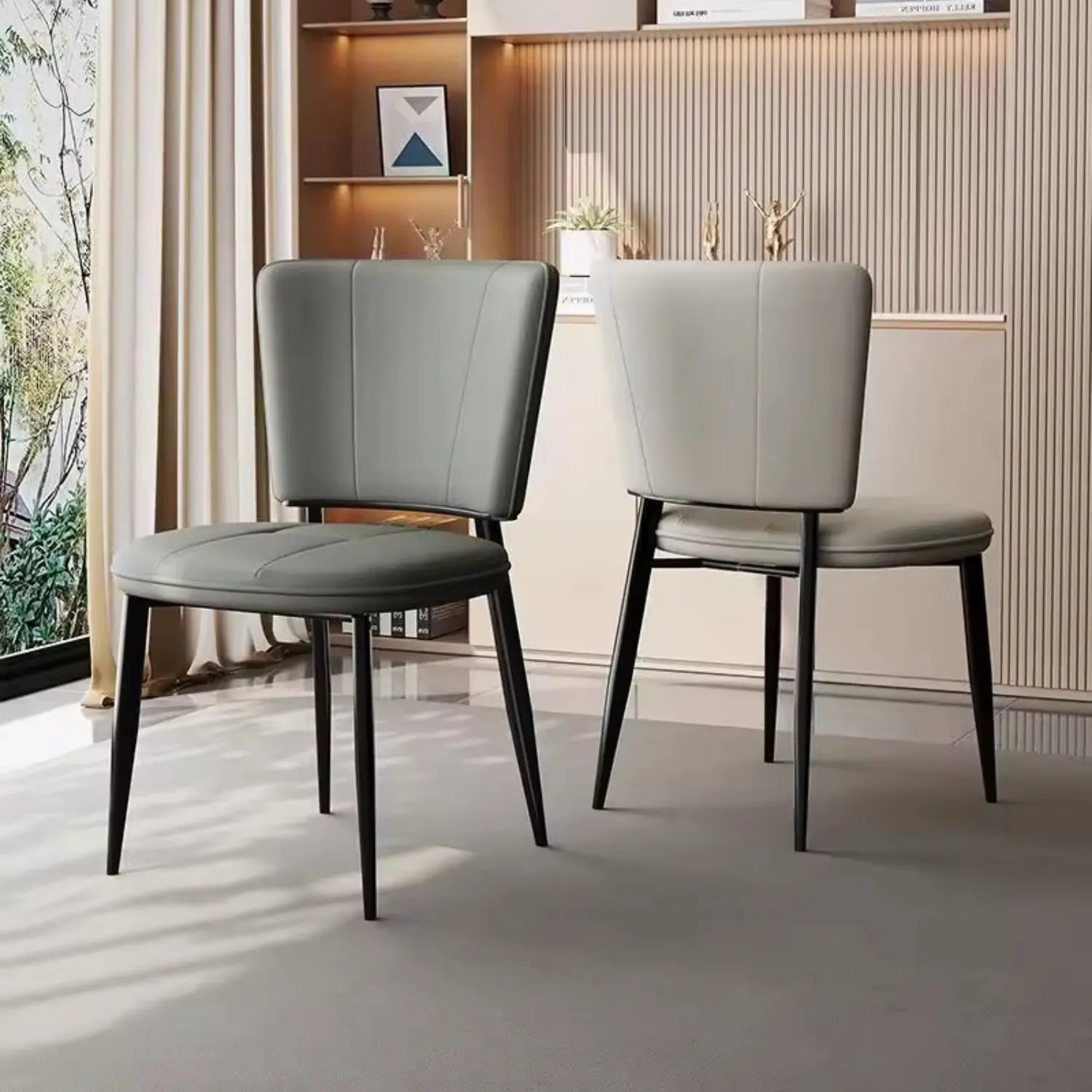 Nordic Design Style PU Leather Metal Dining Chair Commercial Upholstered Chairs Marsiling
