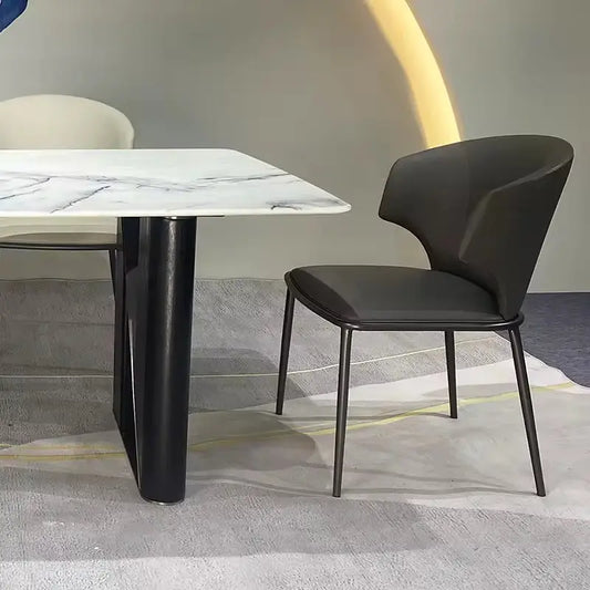 Modern Home Dining Furniture Restaurant Wedding Metal Modern Banquet PU Leather Dining Chair Marsiling