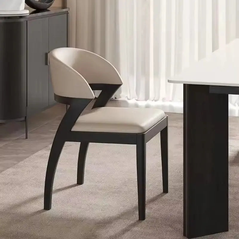 Wooden Armless Dining Chairs Mid Century Modern Upholstered Kitchen Chairs with Back and Wood Frame Marsiling