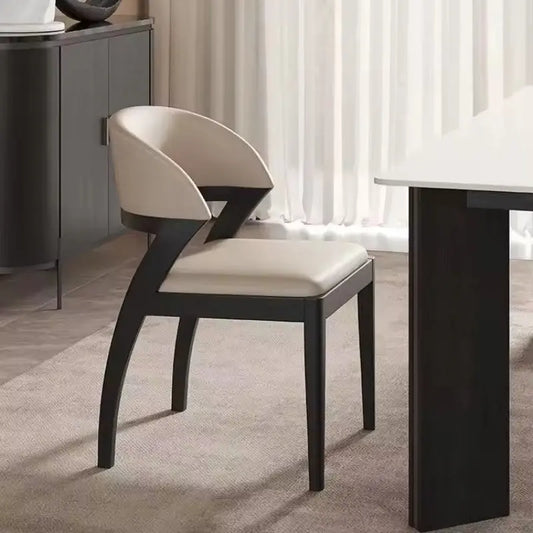Wooden Armless Dining Chairs Mid Century Modern Upholstered Kitchen Chairs with Back and Wood Frame Marsiling