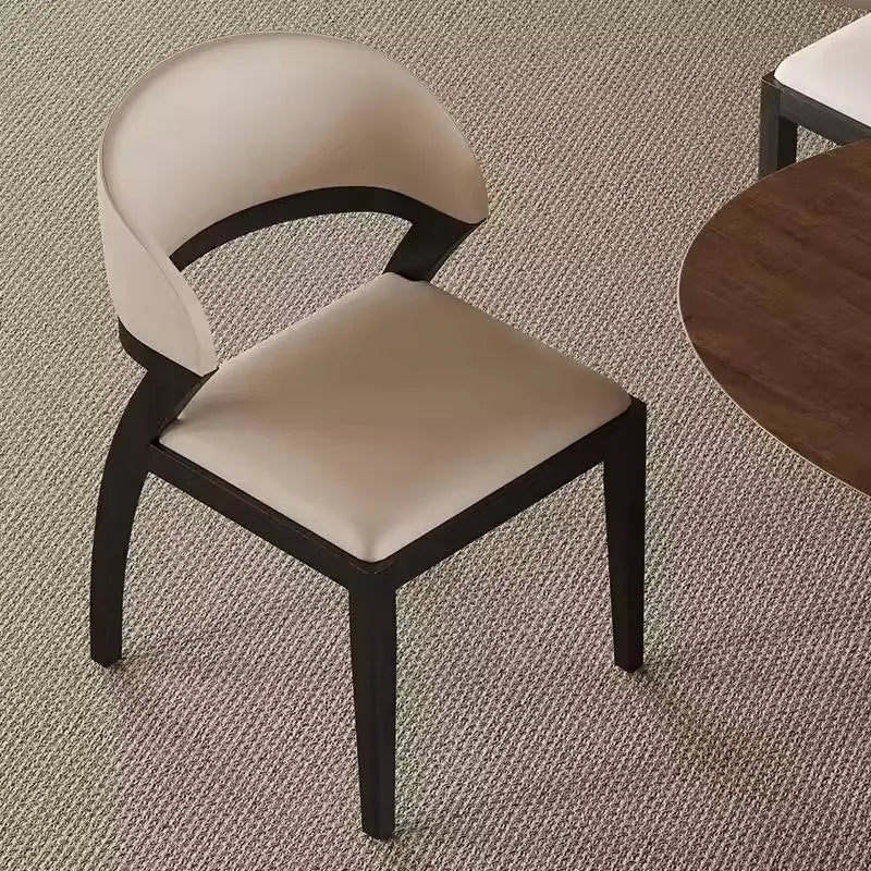 Wooden Armless Dining Chairs Mid Century Modern Upholstered Kitchen Chairs with Back and Wood Frame Marsiling