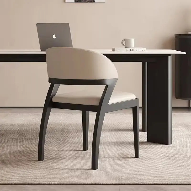 Wooden Armless Dining Chairs Mid Century Modern Upholstered Kitchen Chairs with Back and Wood Frame Marsiling