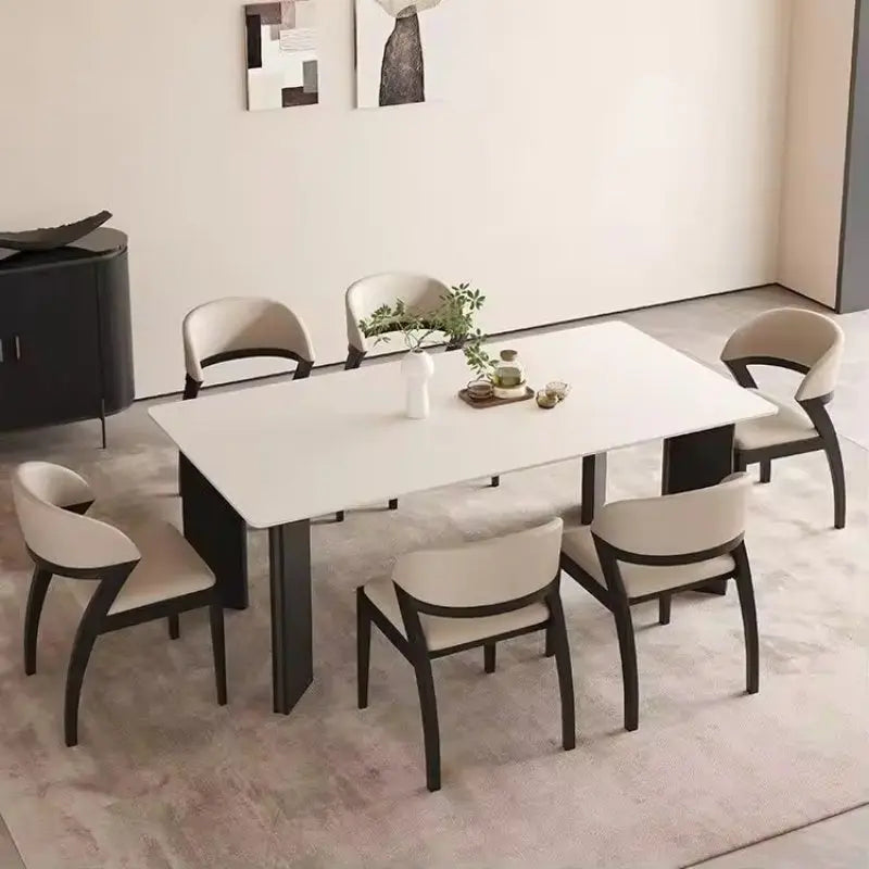 Wooden Armless Dining Chairs Mid Century Modern Upholstered Kitchen Chairs with Back and Wood Frame Marsiling