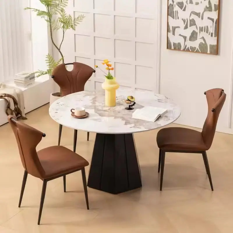 Luxury Hotel Commercial Restaurant Furniture Italian Designer Leather Dining Chairs High Back Marsiling
