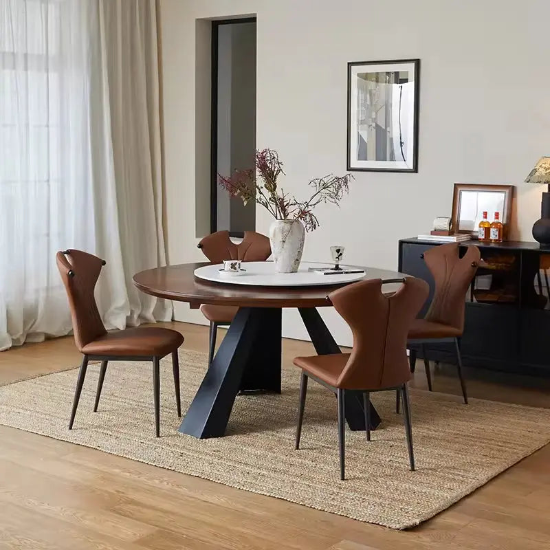 Luxury Hotel Commercial Restaurant Furniture Italian Designer Leather Dining Chairs High Back Marsiling