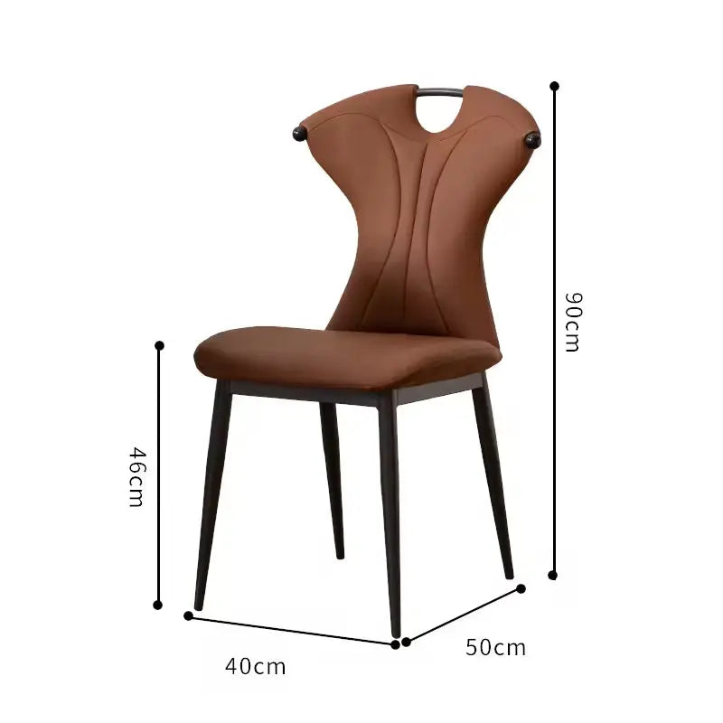 Luxury Hotel Commercial Restaurant Furniture Italian Designer Leather Dining Chairs High Back Marsiling