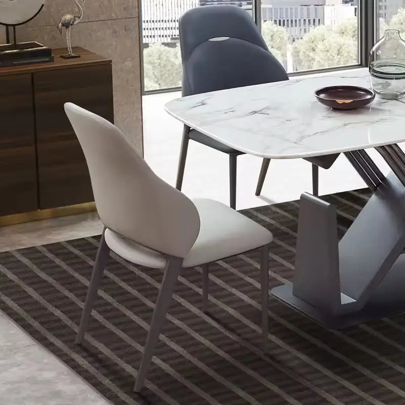 Luxury Design Leisure Sofa Upholstered Dining Chairs Metal Construction Dining Banquet Restaurant Home Chair Marsiling