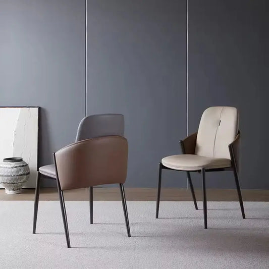 Scandinavian Modern Home Kitchen Furniture Nordic Style Steel Dining Chairs with Armrests Marsiling