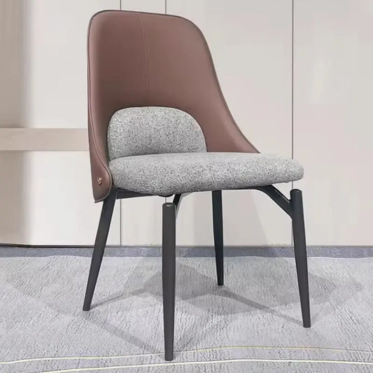 Luxury Modern PU Leather Chairs Home Fabric Soft Seat Package Dining Chair Marsiling