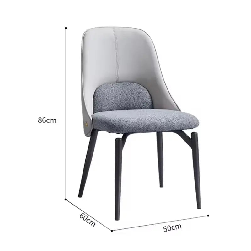 Luxury Modern PU Leather Chairs Home Fabric Soft Seat Package Dining Chair Marsiling