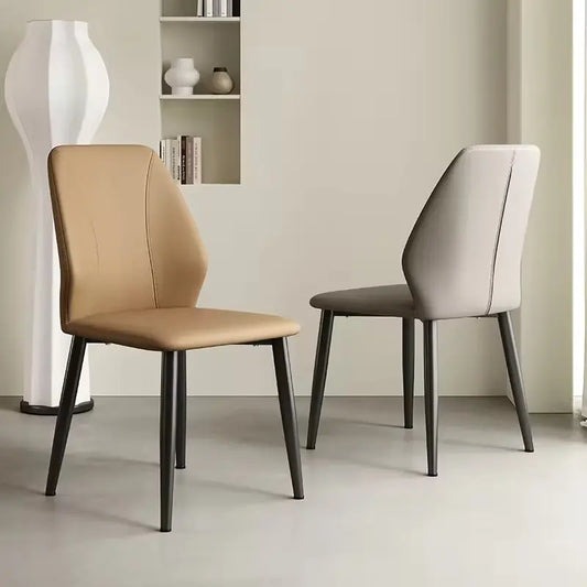 High Quality Creative Dining Room Furniture Restaurant Cafe Chair Pu Leather Stripe Dining Chairs Marsiling