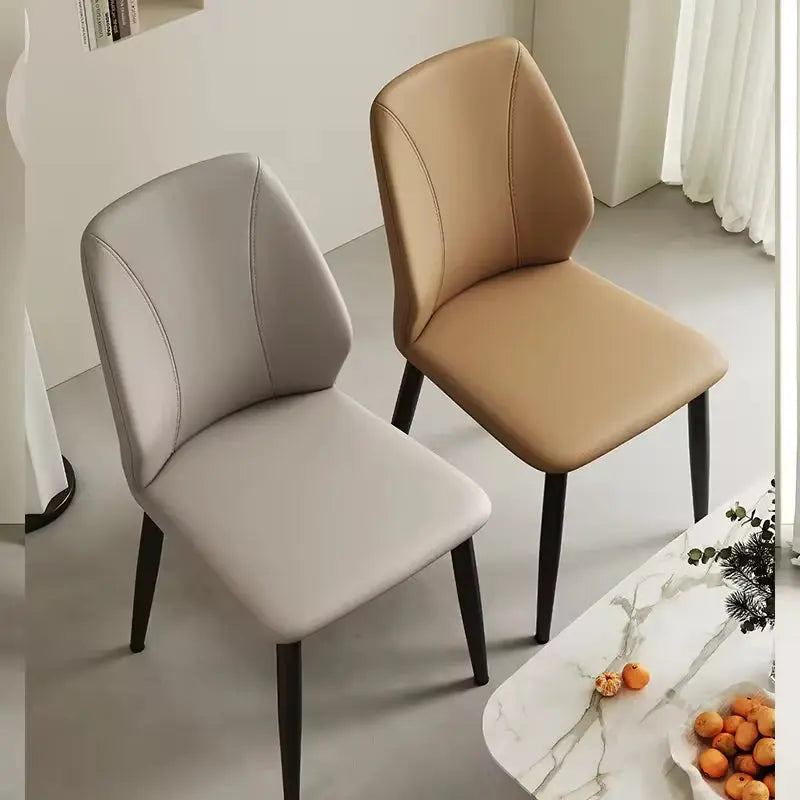 High Quality Creative Dining Room Furniture Restaurant Cafe Chair Pu Leather Stripe Dining Chairs Marsiling