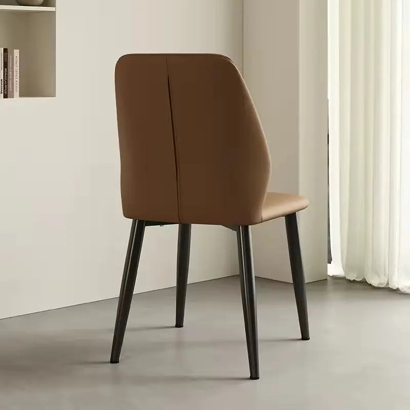 High Quality Creative Dining Room Furniture Restaurant Cafe Chair Pu Leather Stripe Dining Chairs Marsiling