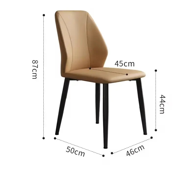 High Quality Creative Dining Room Furniture Restaurant Cafe Chair Pu Leather Stripe Dining Chairs Marsiling