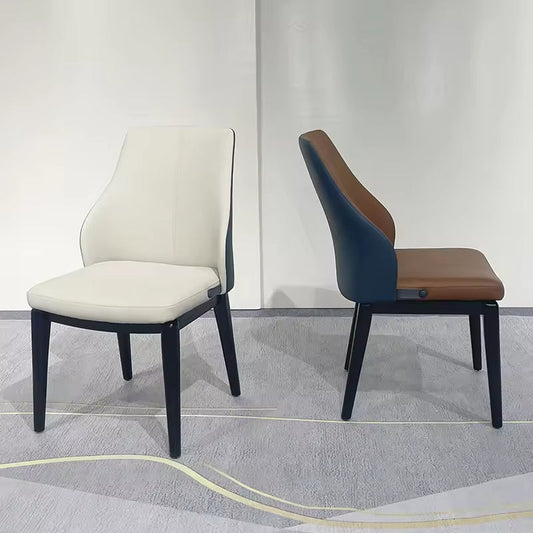 Contract Furniture Solid Wood Restaurant Chair PU Leather Upholstered Dining Chair