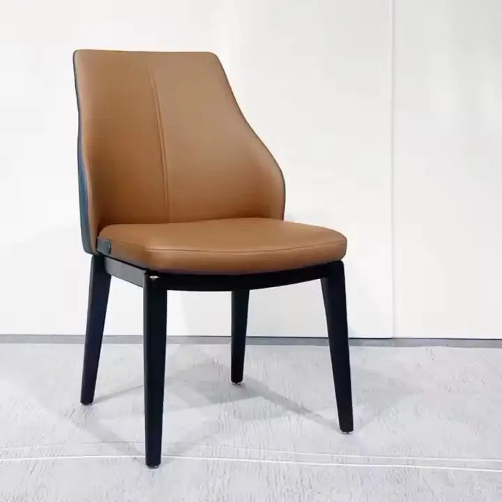 Contract Furniture Solid Wood Restaurant Chair PU Leather Upholstered Dining Chair Marsiling
