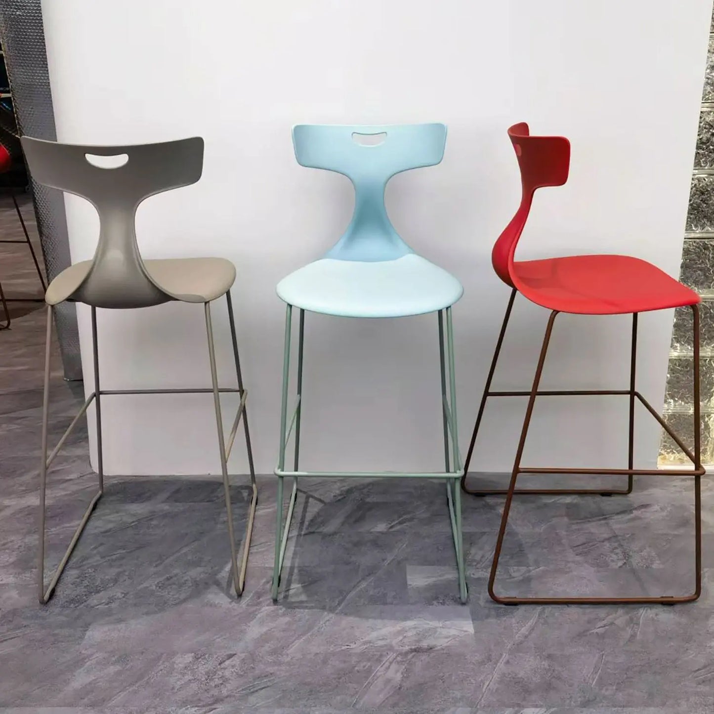 Modern Simple Front Desk Chair Coffee Shop High Stool Metal Foot Bar Marsiling
