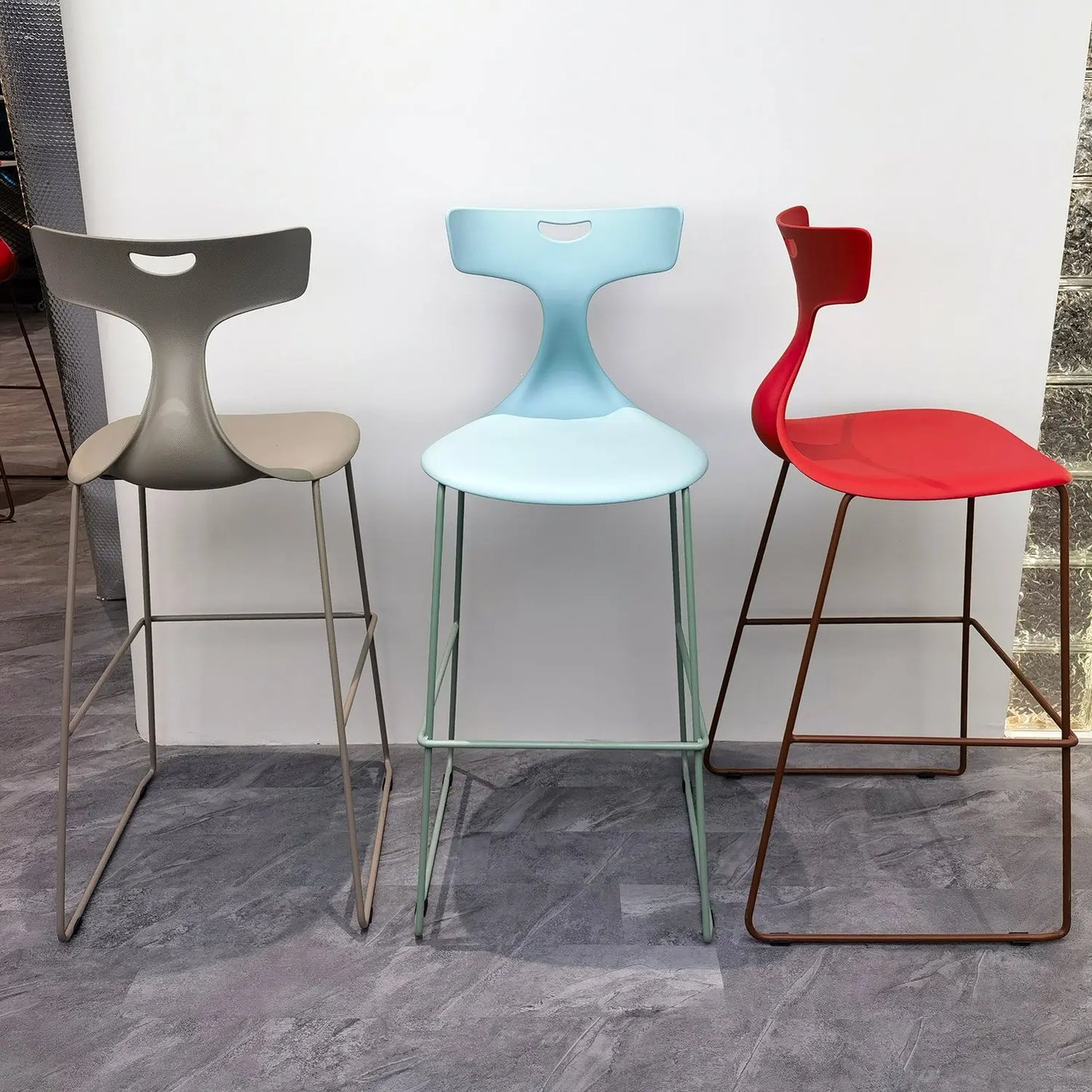 Modern Simple Front Desk Chair Coffee Shop High Stool Metal Foot Bar Marsiling