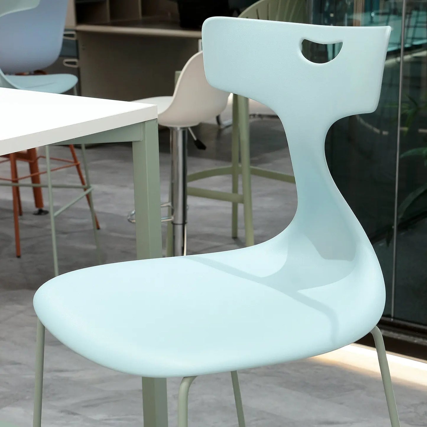 Modern Simple Front Desk Chair Coffee Shop High Stool Metal Foot Bar Marsiling