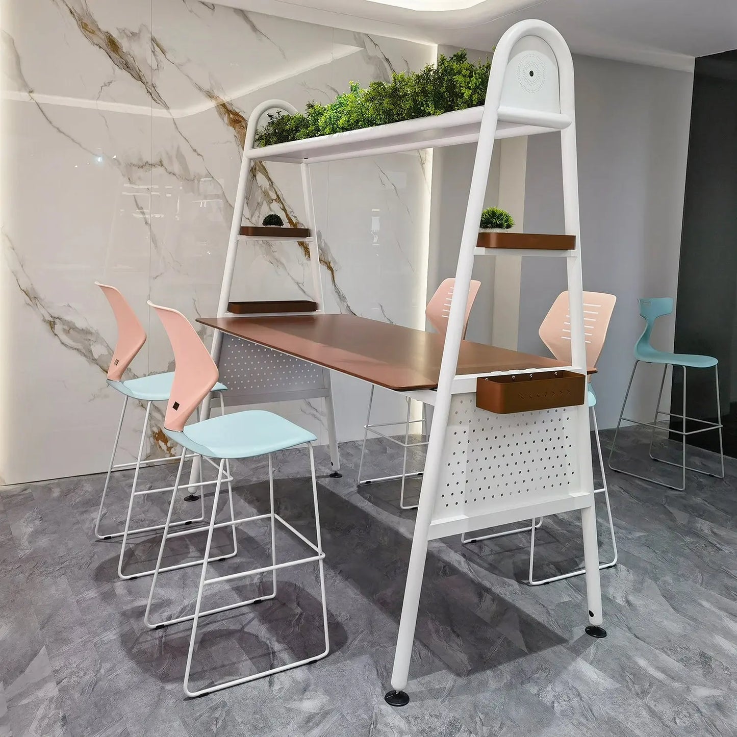 Modern Chair Furniture Elegant High Steel LegsBar Stool Chairs with Backrest Marsiling