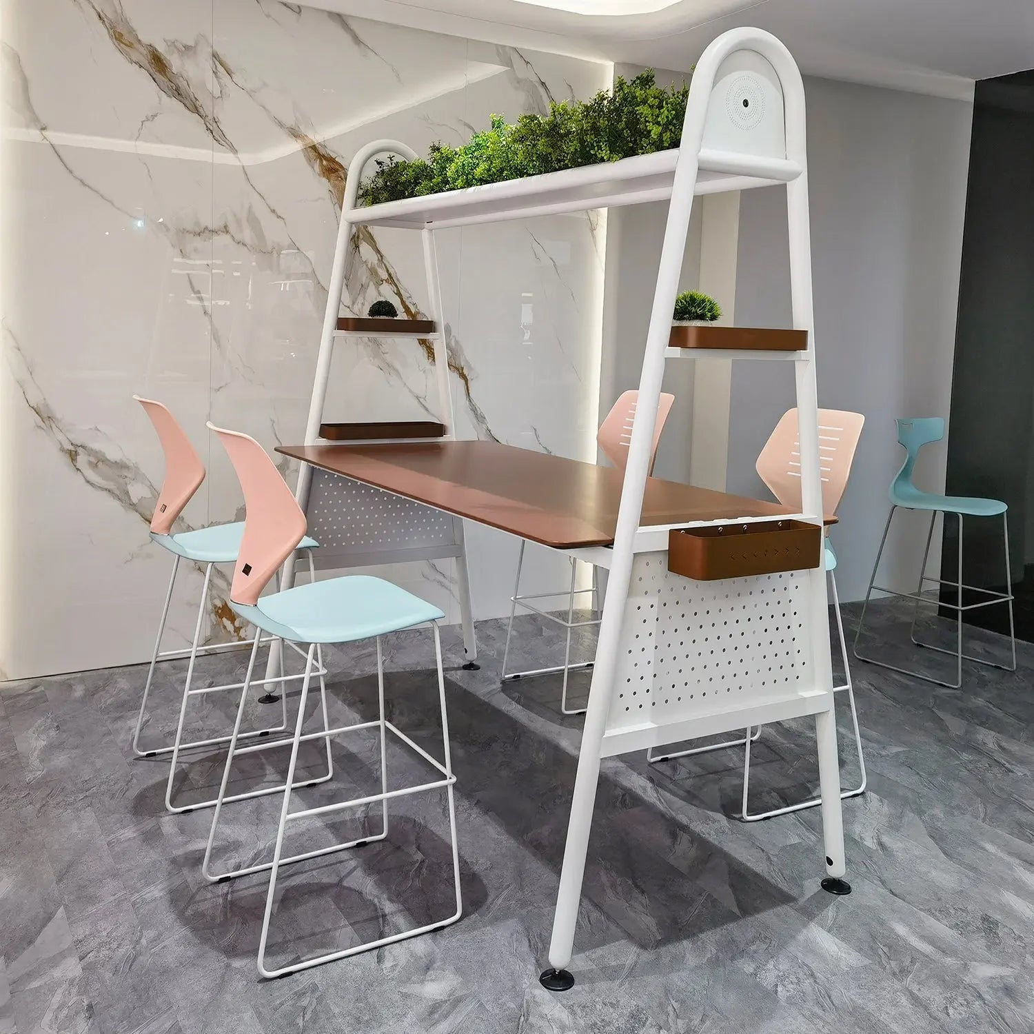 Modern Chair Furniture Elegant High Steel LegsBar Stool Chairs with Backrest Marsiling