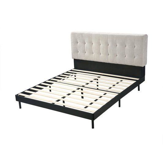 Soft Fabric Headboard Bed Frame Easy Assembly Queen/King Small Package Marsiling