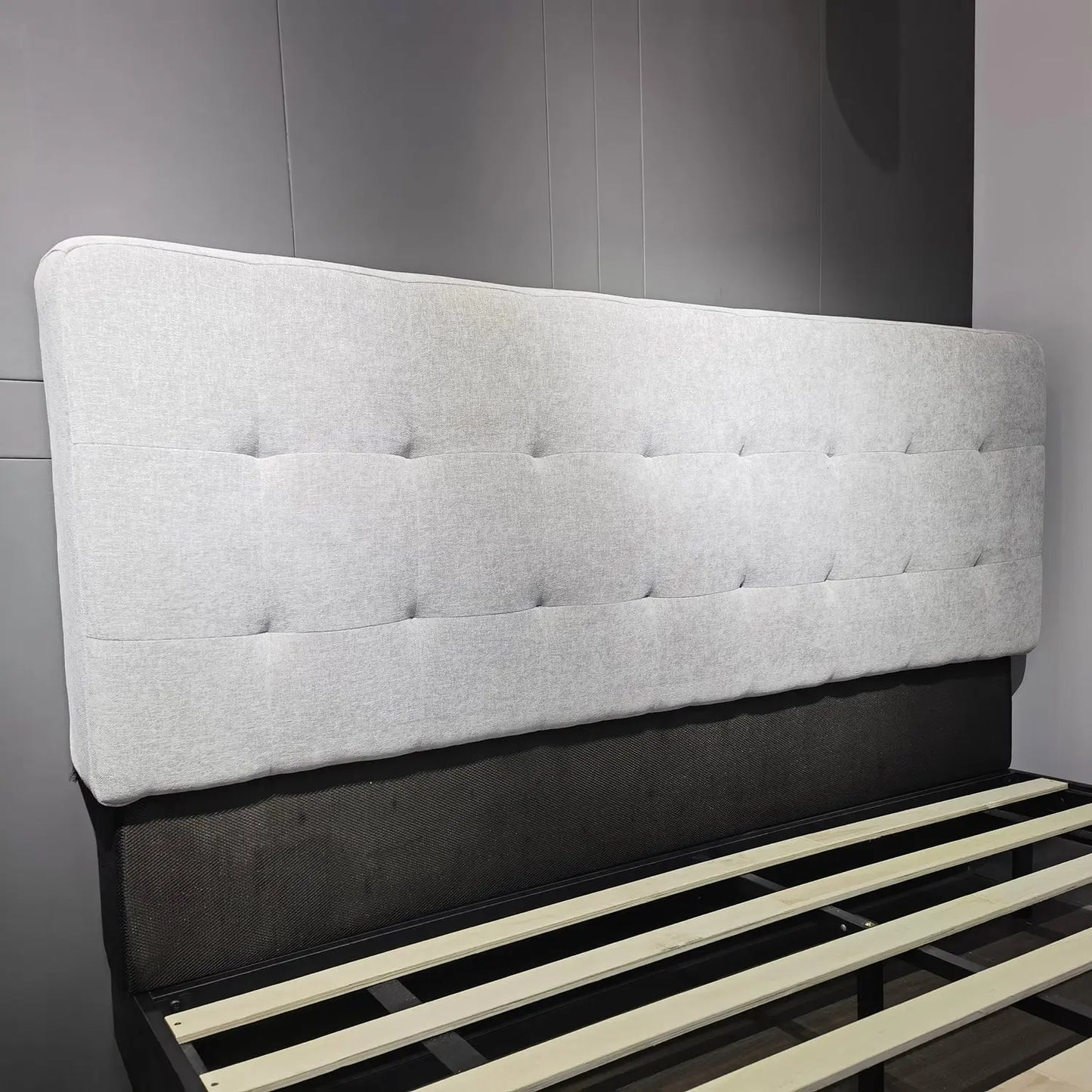 Soft Fabric Headboard Bed Frame Easy Assembly Queen/King Small Package Marsiling